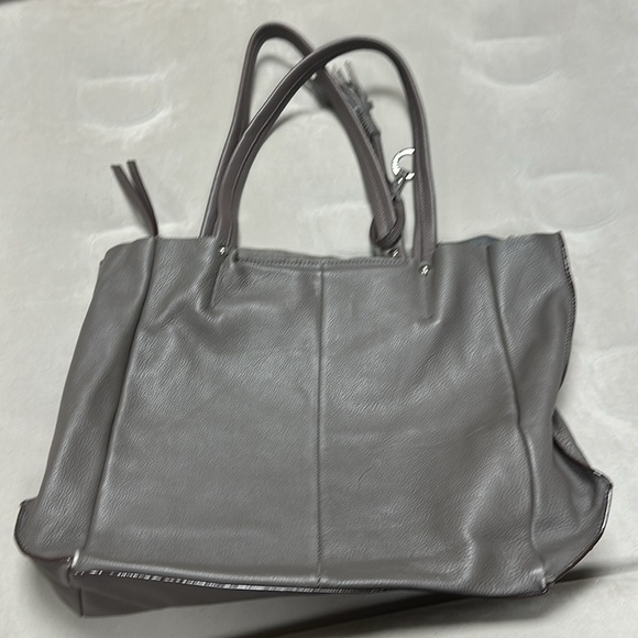 Sanctuary Large Leather Tote Gray Color, silver toned hardware - Picture 4 of 12